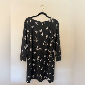 Banana Republic black dress with swallow print